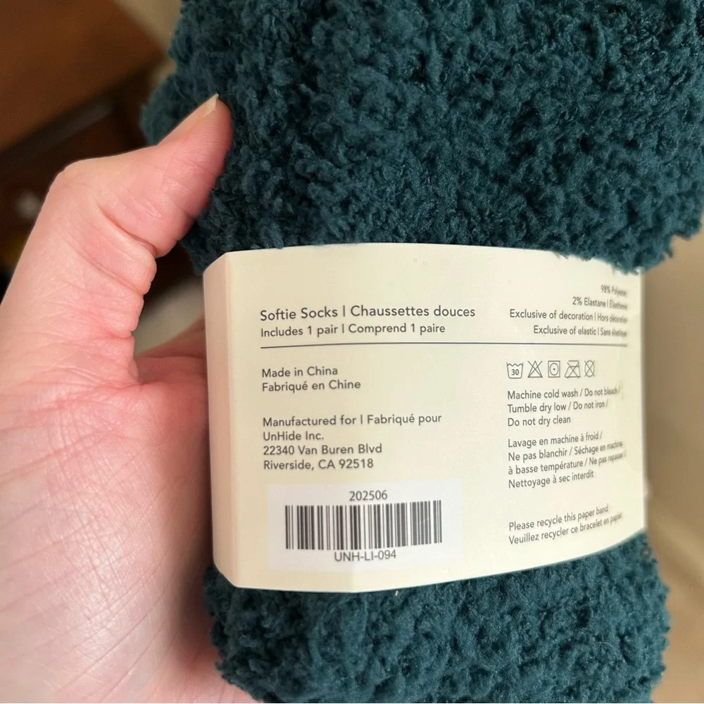 UnHide Softie Socks Dark Green Cozy Plush Lounge Socks One Size